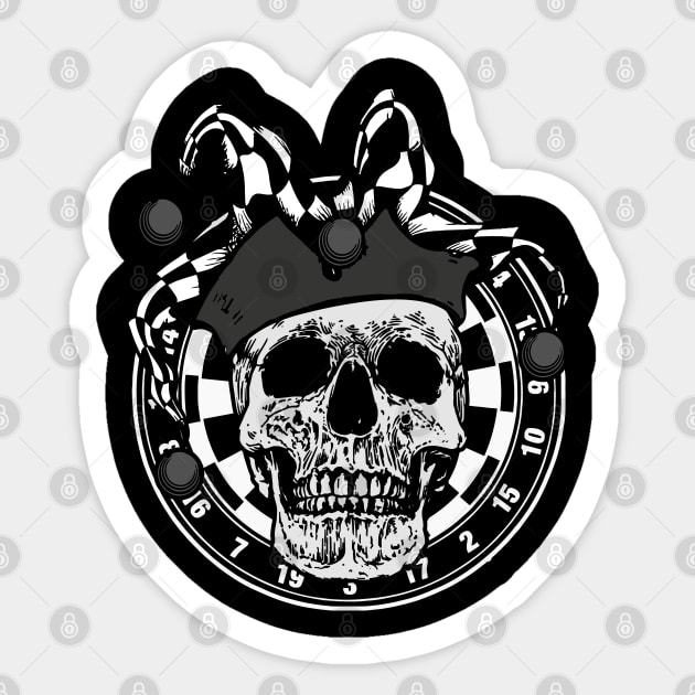 Darts skull dartboard team player Crew throw gift Sticker by MrTeee